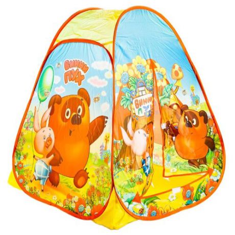 Палатка Играем вместе Винни-Пух конус в сумке GFA-VN01-R желтый