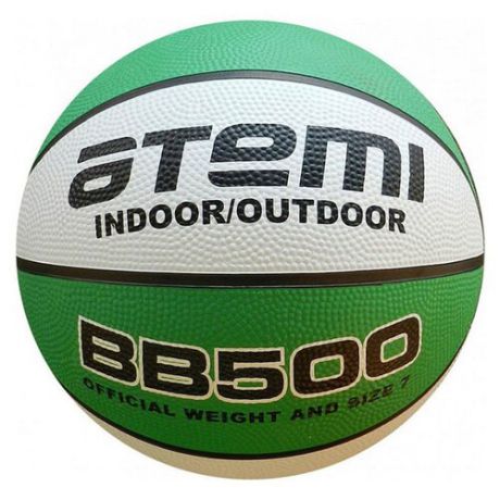 Баскетбольный мяч ATEMI BB500, р. 7 белый/зеленый