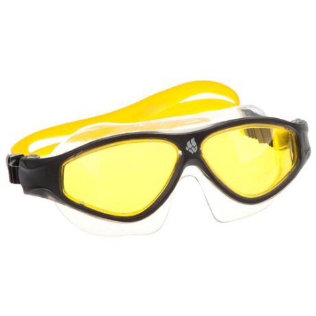 Очки-маска для плавания MAD WAVE Flame Mask yellow/black