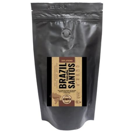 Кофе в зернах Aroma Brazil Santos, арабика, 200 г
