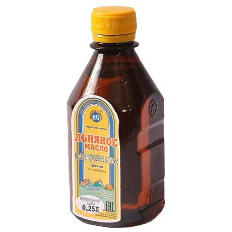Василева Слобода Масло льняное нерафинированное пищевое, пластиковая бутылка 0.25 л