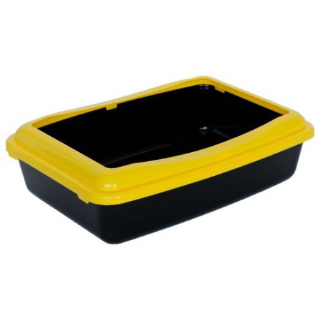 Туалет-лоток для кошек Шурум-бурум 1КУТ00049 41х30х11 см черный/желтый