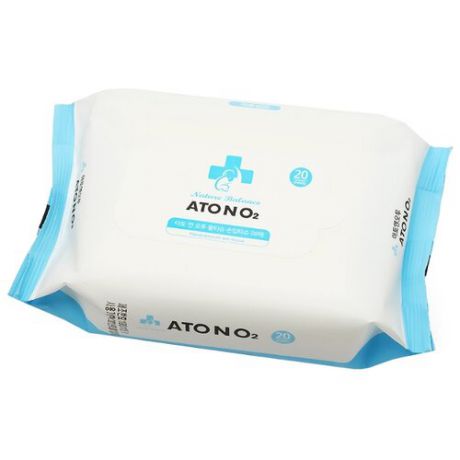 Влажные салфетки Atono2 для рук Wet Wipes For Hands and Mouth липучка 20 шт.
