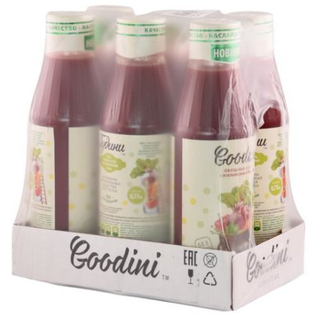 Сок Goodini Овощная смесь с итальянскими травами, без сахара, 0.75 л, 6 шт.