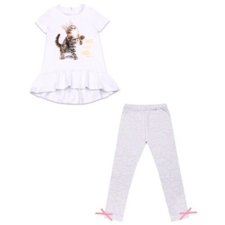 Комплект одежды Апрель размер 116-60, белый/светло-серый