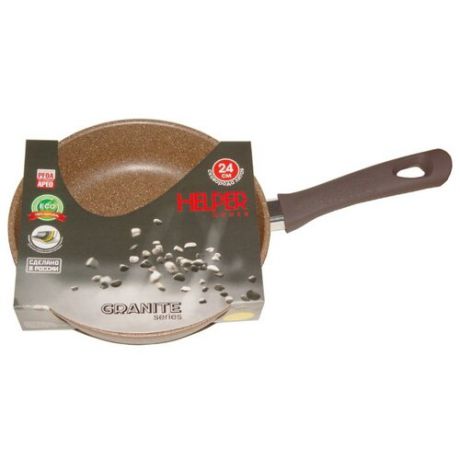 Сковорода Helper Granit GM5024 24 см, мокко