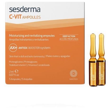 SesDerma C-Vit Moisturizing and revitalizing ampoules средство в ампулах с витамином C, 2 мл (5 шт.)