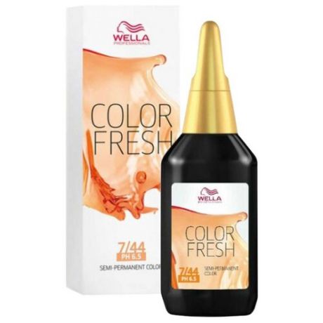 Средство Wella Professionals краска Color Fresh полуперманентная, оттенок 7/44 блонд красный интенсивный, 75 мл