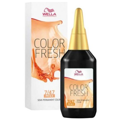 Средство Wella Professionals краска Color Fresh полуперманентная, оттенок 7/47 светлый гранат, 75 мл