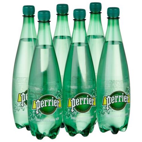 Минеральная вода Perrier газированная, ПЭТ, 6 шт. по 1 л