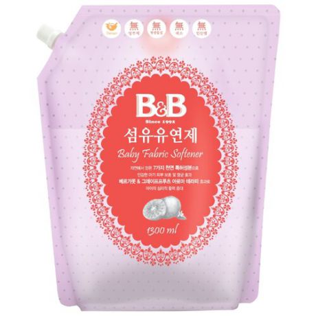 Кондиционер для стирки детского белья с ароматом бергамота и грейпфрута B&B 1.3 л пакет