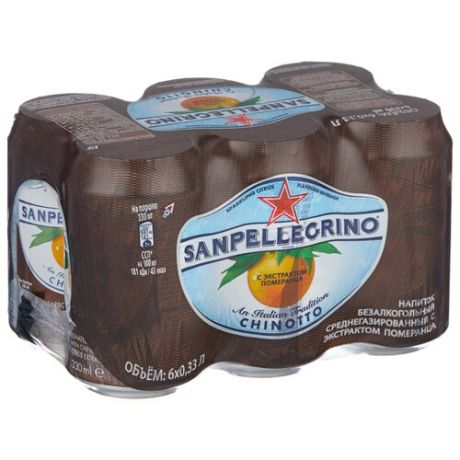 Газированный напиток Sanpellegrino Chinotto Померанец, 0.33 л, 6 шт.