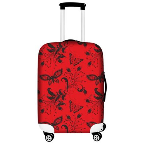 Чехол для чемодана Bergmann PerfectSolutions Бабочки M/L, красный