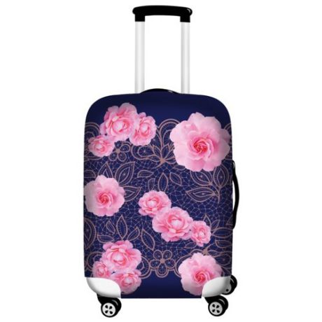Чехол для чемодана Bergmann PerfectSolutions Розы L/XL, синий/розовый