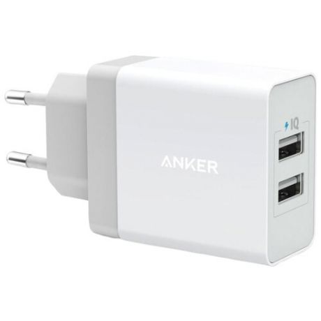 Сетевая зарядка ANKER PowerPort 2 USB белый