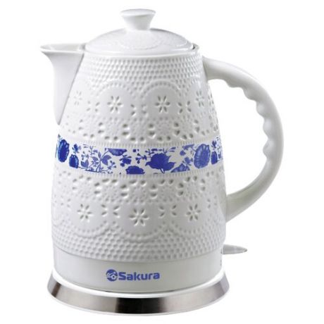 Чайник Sakura SA-2028P, белый/синий