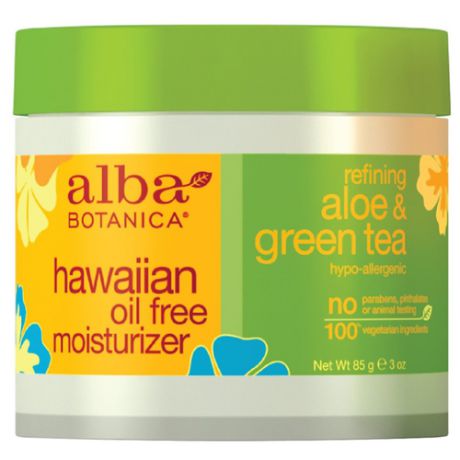 Alba Botanica Hawaiian oil free moisturizer aloe & green tea Крем для лица увлажняющий Алое и Зеленый чай, 85 г