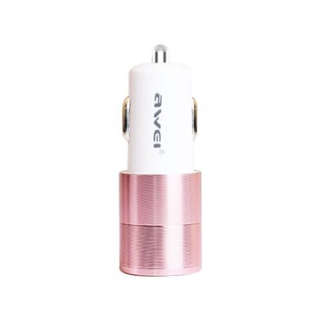 Автомобильная зарядка Awei C-100 белый / розовый
