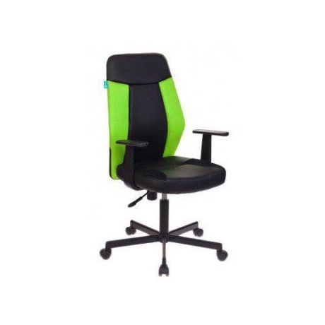 Компьютерное кресло Бюрократ CH-606 офисное, обивка: текстиль/искусственная кожа, цвет: черный/салатовый