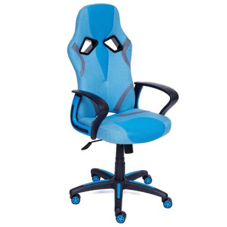 Компьютерное кресло TetChair Runner игровое, обивка: текстиль, цвет: голубой