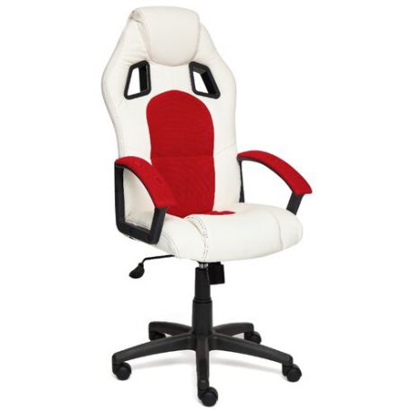 Компьютерное кресло TetChair Драйвер, обивка: текстиль/искусственная кожа, цвет: белый/красный