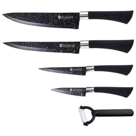 Набор Zillinger 4 ножа и овощечистка ZL-814/ZL-815/ZL-816 черный