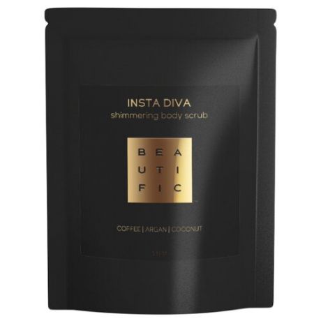 BEAUTIFIC Insta Diva Кофейный скраб для тела с маслом арганы и манго 100 г