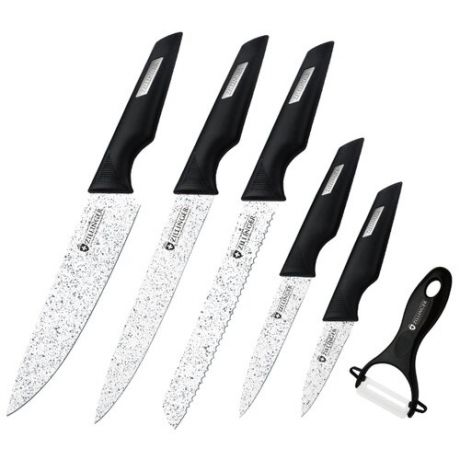 Набор Zillinger 5 ножей и овощечистка ZL-797/ZL-798 черный/белый
