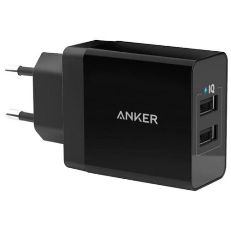 Сетевая зарядка ANKER PowerPort 2 USB черный