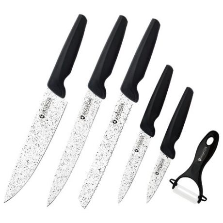 Набор Zillinger 5 ножей и овощечистка ZL-790/ZL-791 черный/белый