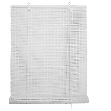Рулонная штора Эскар бамбуковые (белый), 120х160 см