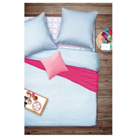 Постельное белье 1.5-спальное Sova & Javoronok Фламинго 70х70 см, бязь розовый / голубой
