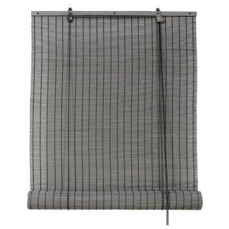 Рулонная штора Эскар бамбуковые (серый), 160х160 см