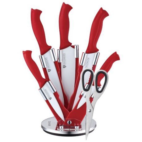 Набор Zillinger 5 ножей и ножницы с подставкой ZL-860/ZL-861 красный