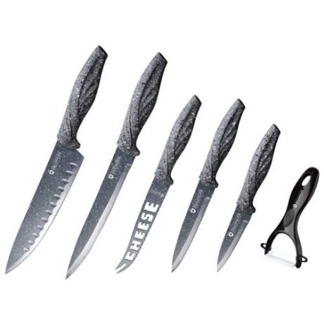 Набор Zillinger 5 ножей и овощечистка ZL-784 серый