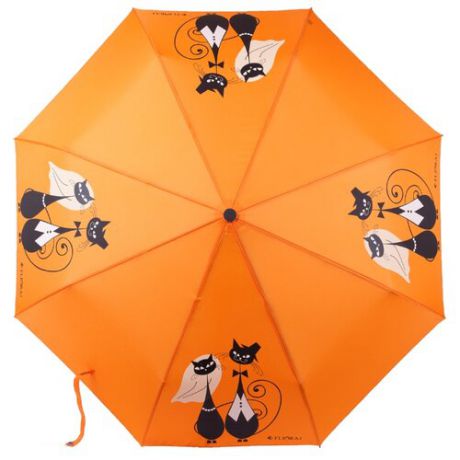 Зонт автомат FLIORAJ Кошки оранжевый