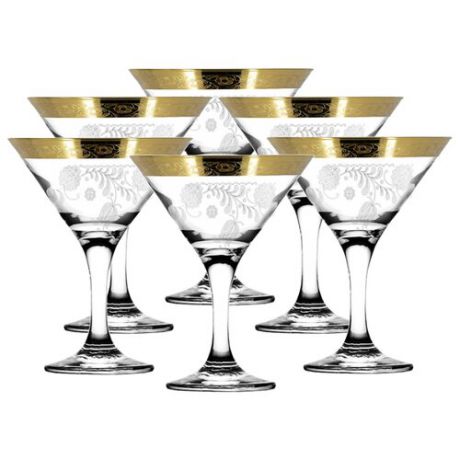 ГУСЬ-ХРУСТАЛЬНЫЙ Набор бокалов для мартини Нежность 6 шт 170 мл прозрачный/золотой