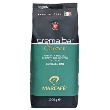 Кофе в зернах Marcafe Crema Bar Super, арабика/робуста, 1 кг