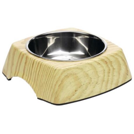 Миска Beeztees 650537 Wood для собак 700 мл wood / silver