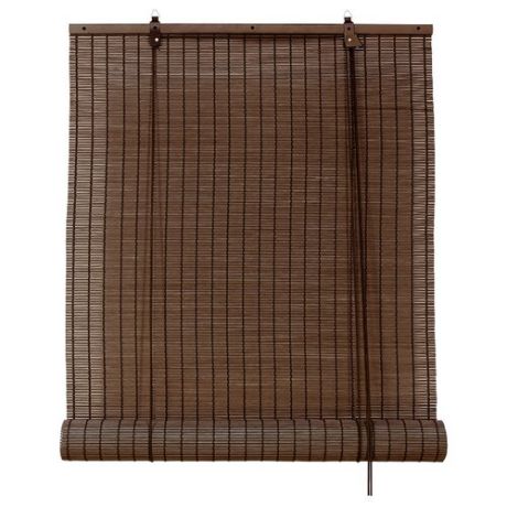 Рулонная штора Эскар бамбуковые (коричневый), 100х160 см