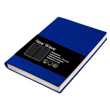 Ежедневник Listoff New Wave недатированный, искусственная кожа, А6, 136 листов, синий