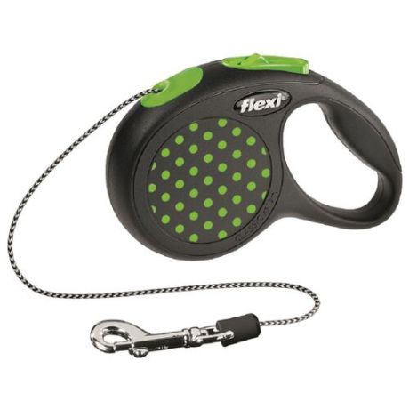 Поводок-рулетка для собак Flexi Design XS тросовый зеленый 3 м