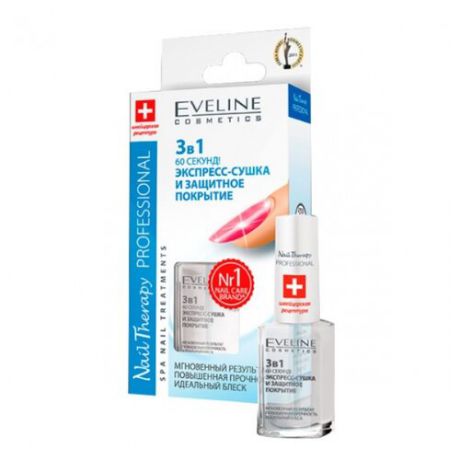 Верхнее покрытие Eveline Cosmetics Nail Therapy Professional 3 в 1 12 мл прозрачный