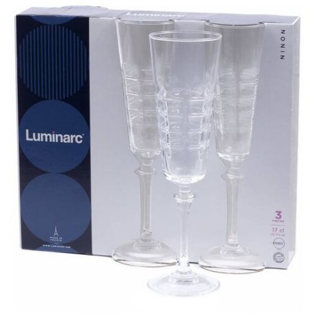 Luminarc Набор бокалов для шампанского Ninon 3 шт 170 мл прозрачный