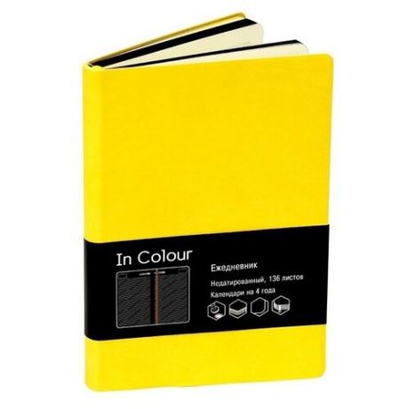 Ежедневник Listoff In Colour недатированный, искусственная кожа, А5, 136 листов, желтый