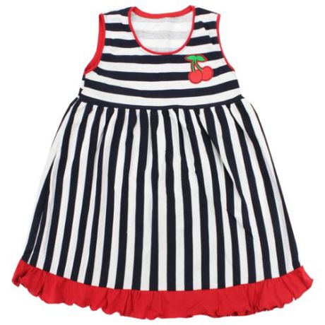 Платье iBala размер 36 (104-110), белый/темно-синий/красный