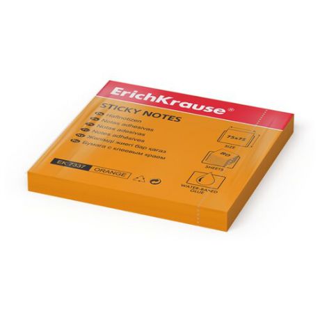 ErichKrause закладки Neon, 75х75 мм, 80 штук (7323/7335/7336/7337) оранжевый