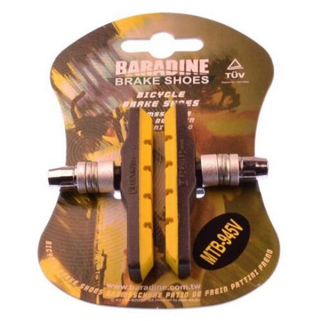 Тормозные колодки Baradine 945V черный/желтый 2 шт.