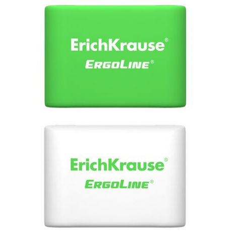 ErichKrause Набор ластиков ErgoLine Pillow, 2 шт розовый/белый/зеленый