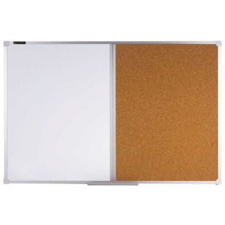 Доска комбинированная магнитно-маркерно-пробковая BRAUBERG 236864 (60х90 см) коричневый/белый